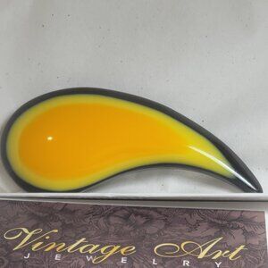 Lucite Sandwich Brooch Pin Deco Design as Modernistic with Impressionistic